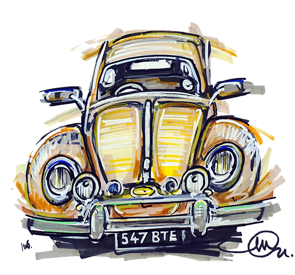 Classic Yellow Volkswagen Beetle